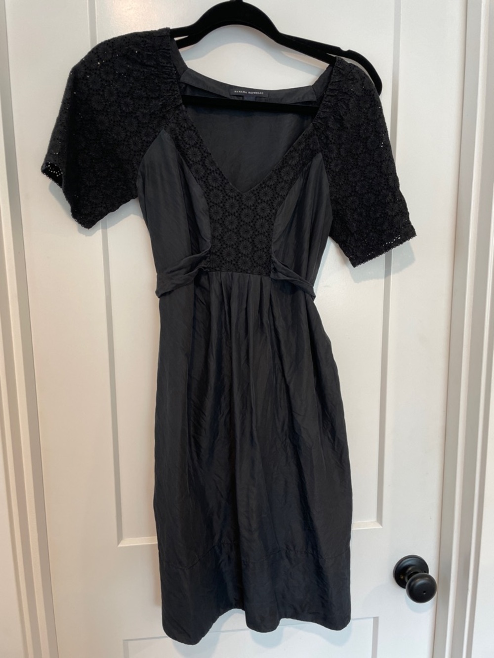 Banana Republic Black Lace-Accent Mini Dress